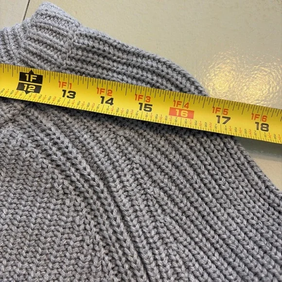 525 America Gray Ribbed Crewneck Women's Cozy Quiet Luxury Minimalist Sweater L - Picture 8 of 11